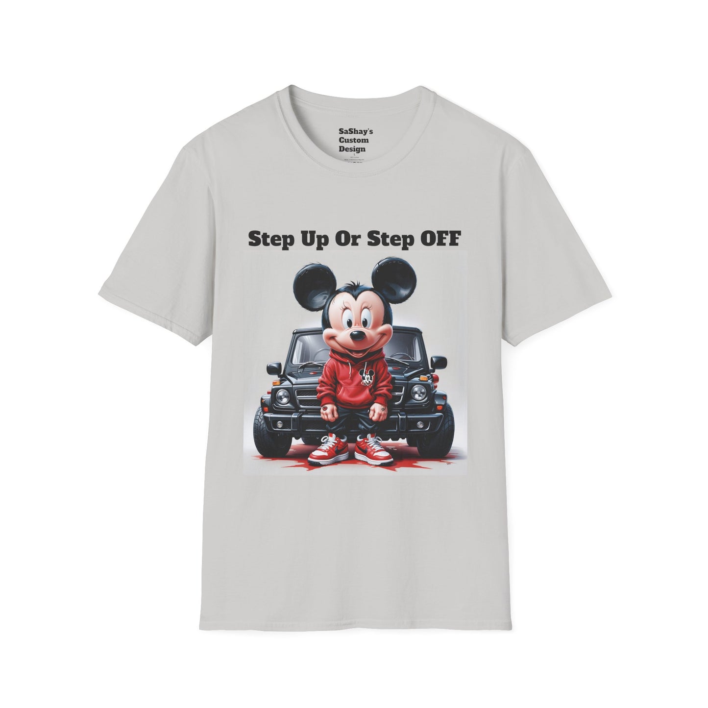 Mens Step Up Or Step OFF Mickey Mouse Softstyle T-Shirt