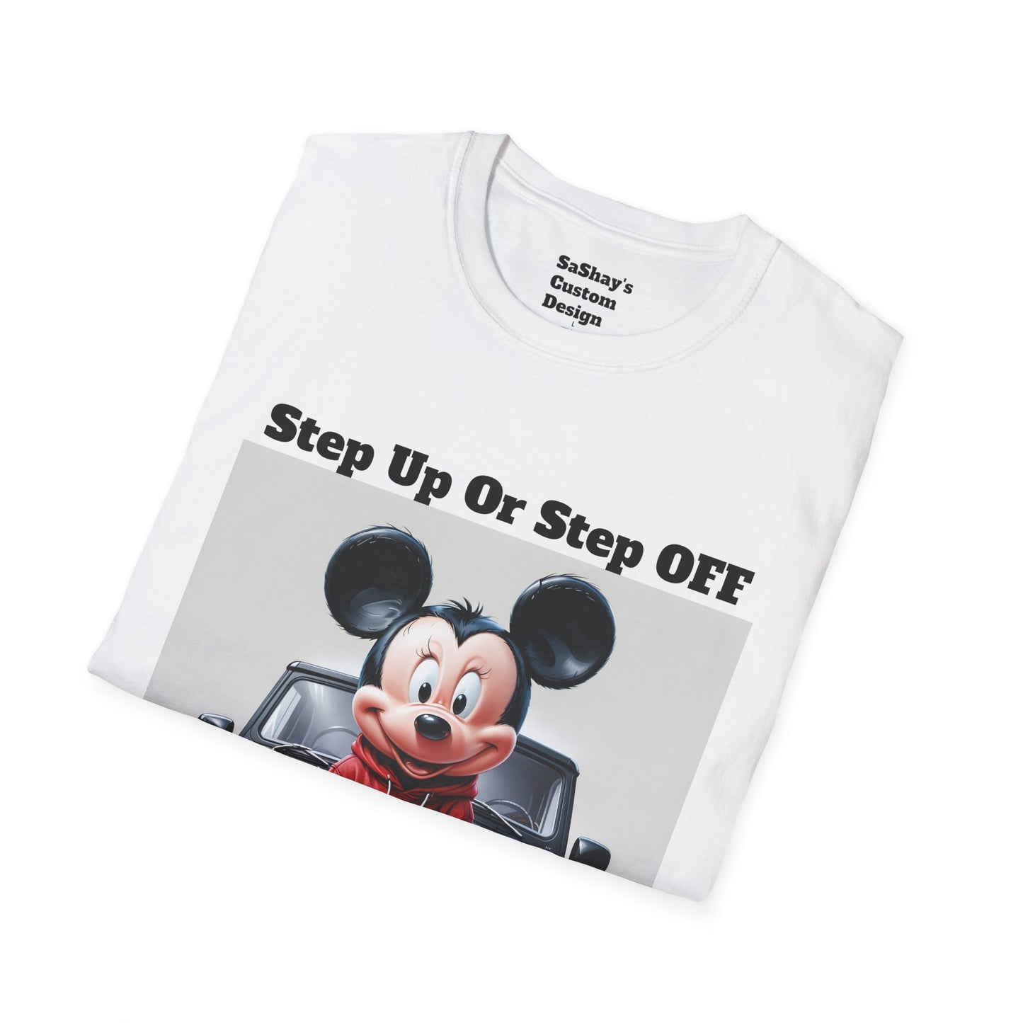 Mens Step Up Or Step OFF Mickey Mouse Softstyle T-Shirt