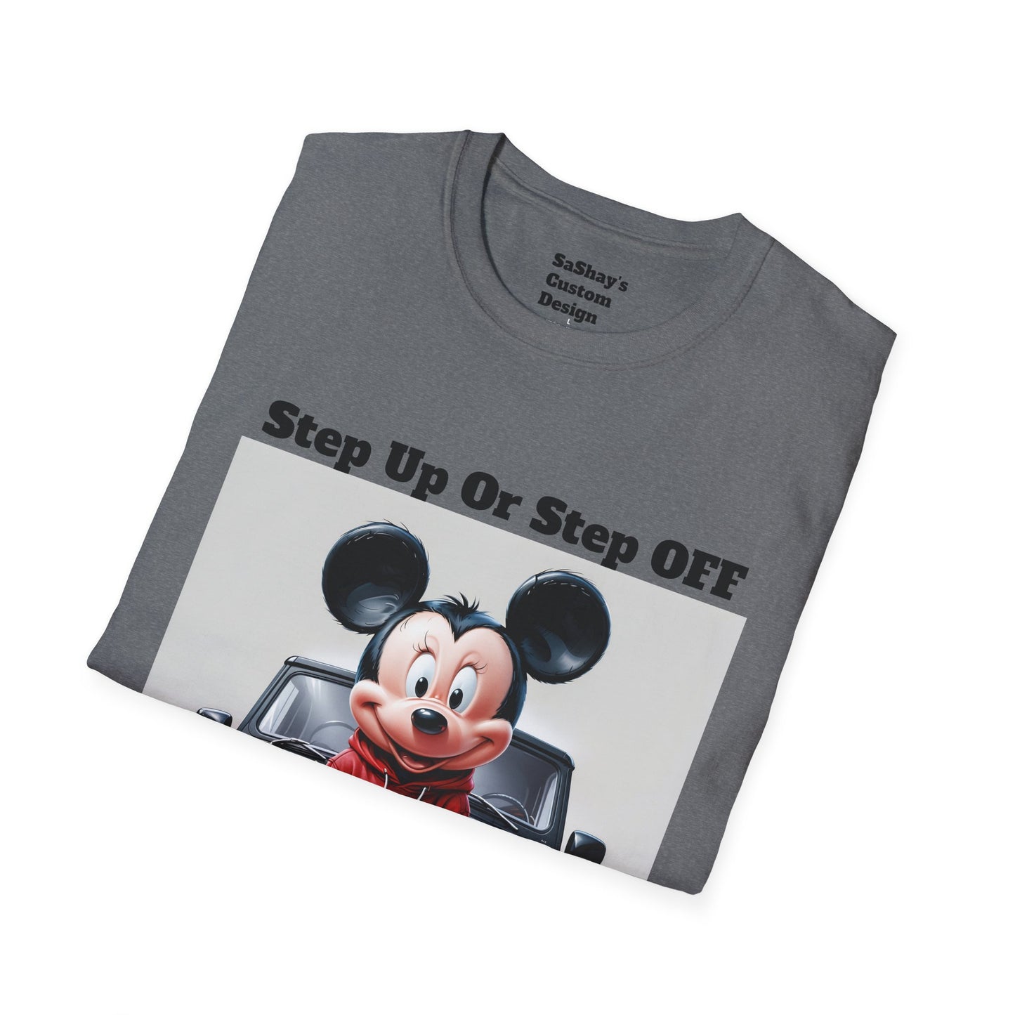 Mens Step Up Or Step OFF Mickey Mouse Softstyle T-Shirt