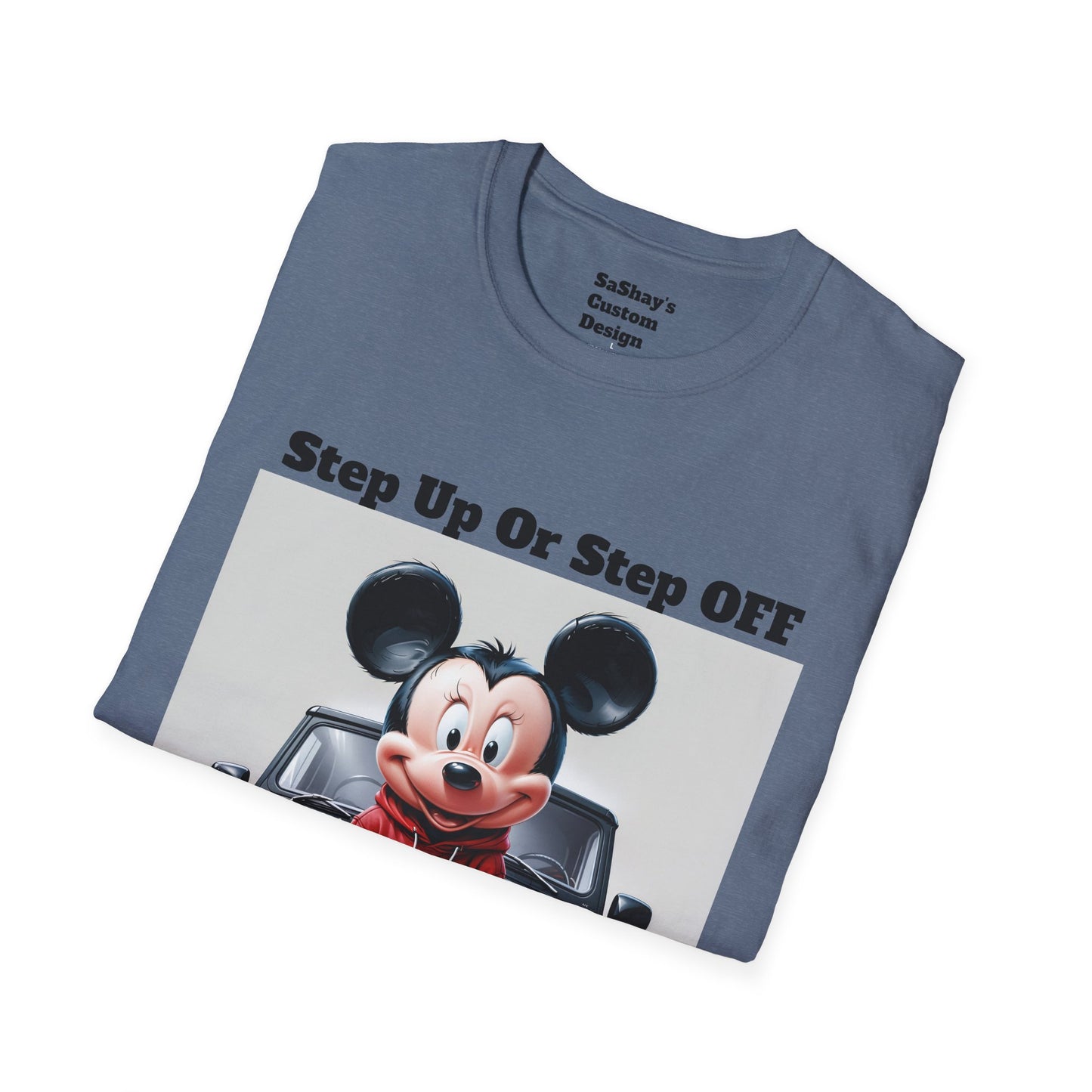 Mens Step Up Or Step OFF Mickey Mouse Softstyle T-Shirt