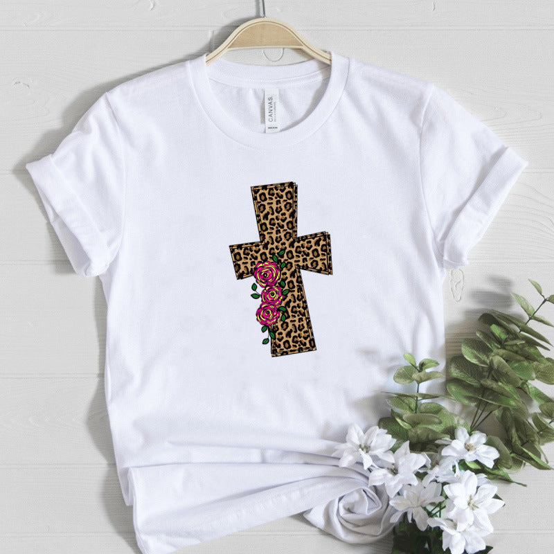 Cross Graphic Digital Printing Women's Short Sleeve