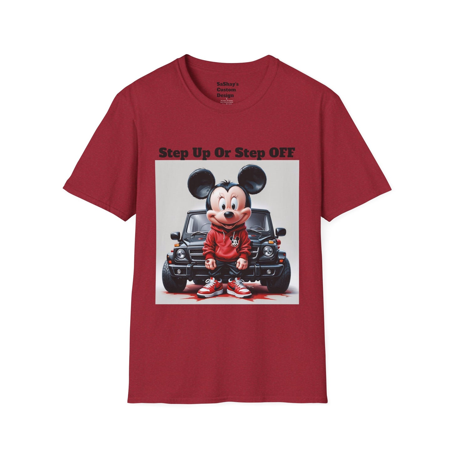 Mens Step Up Or Step OFF Mickey Mouse Softstyle T-Shirt