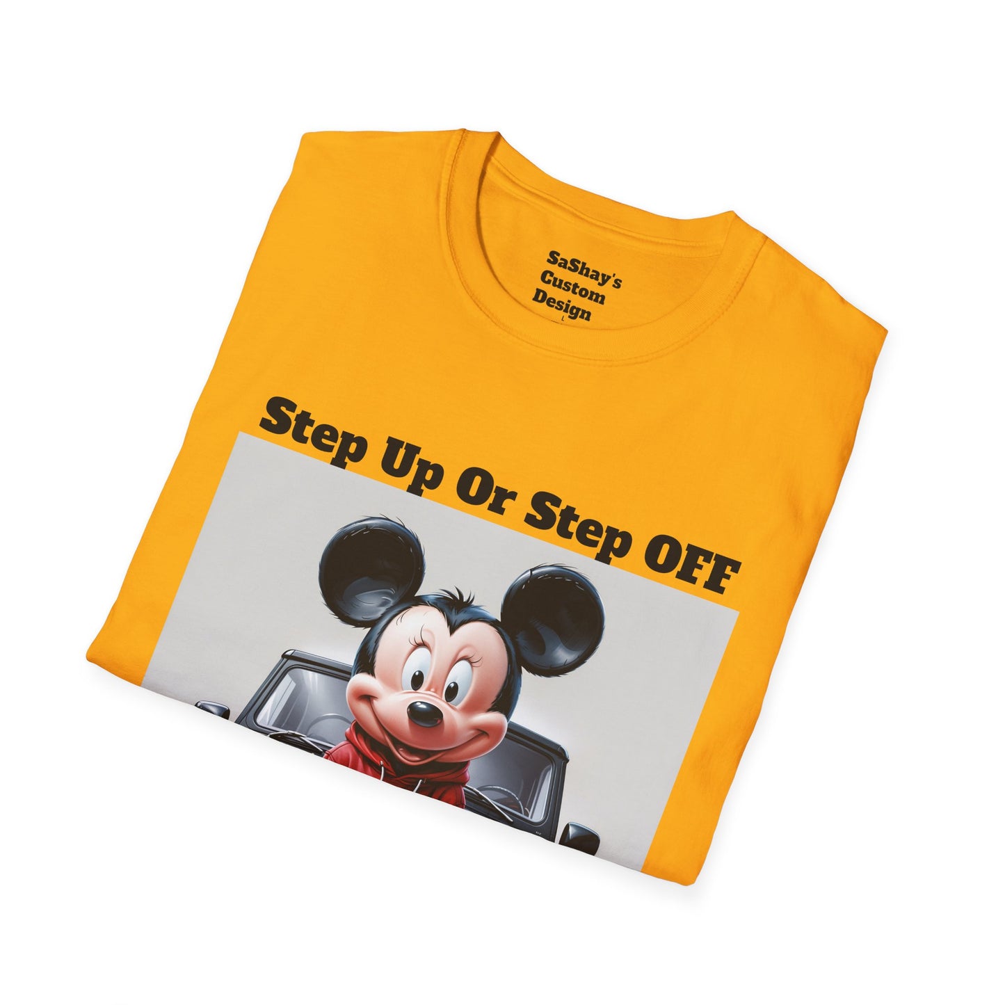 Mens Step Up Or Step OFF Mickey Mouse Softstyle T-Shirt