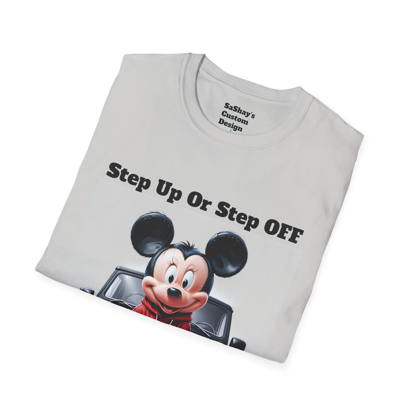 Mens Step Up Or Step OFF Mickey Mouse Softstyle T-Shirt