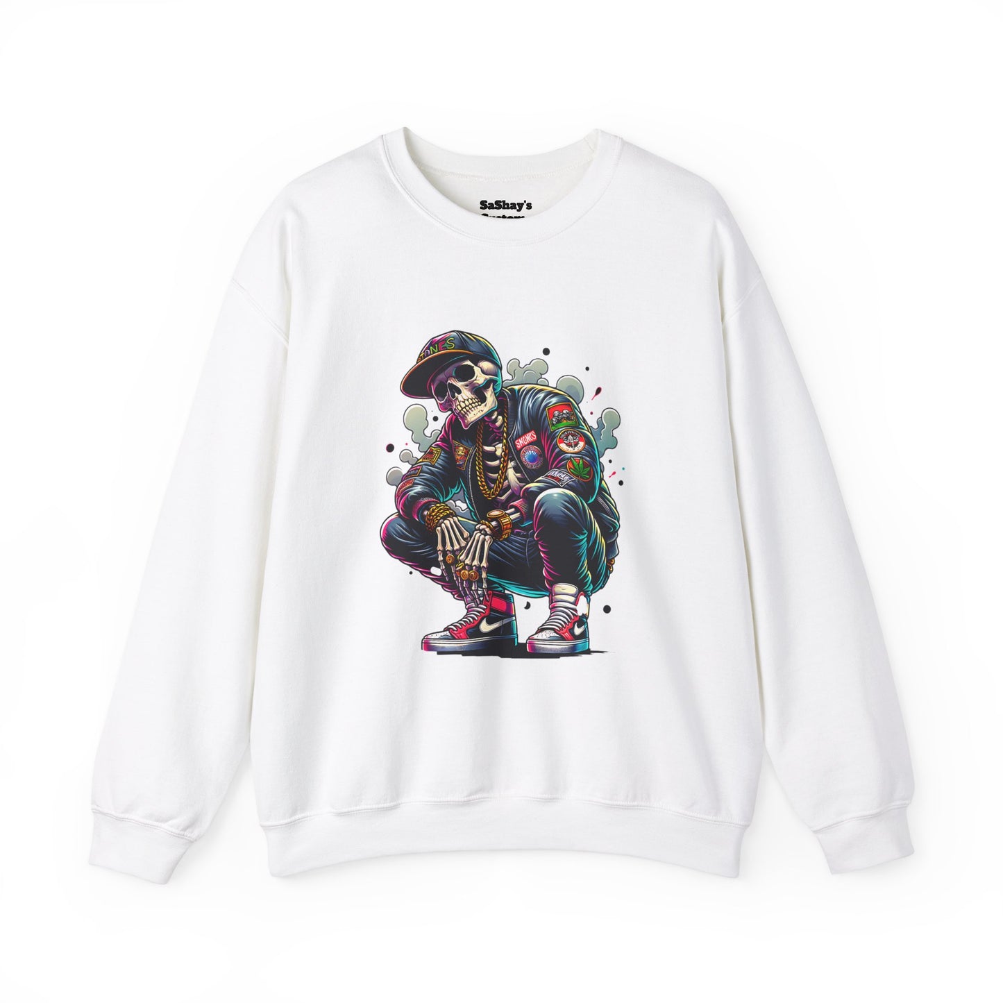 Mens Cool Skeleton Heavy Blend™ Crewneck Sweatshirt - Trendy Streetwear Style