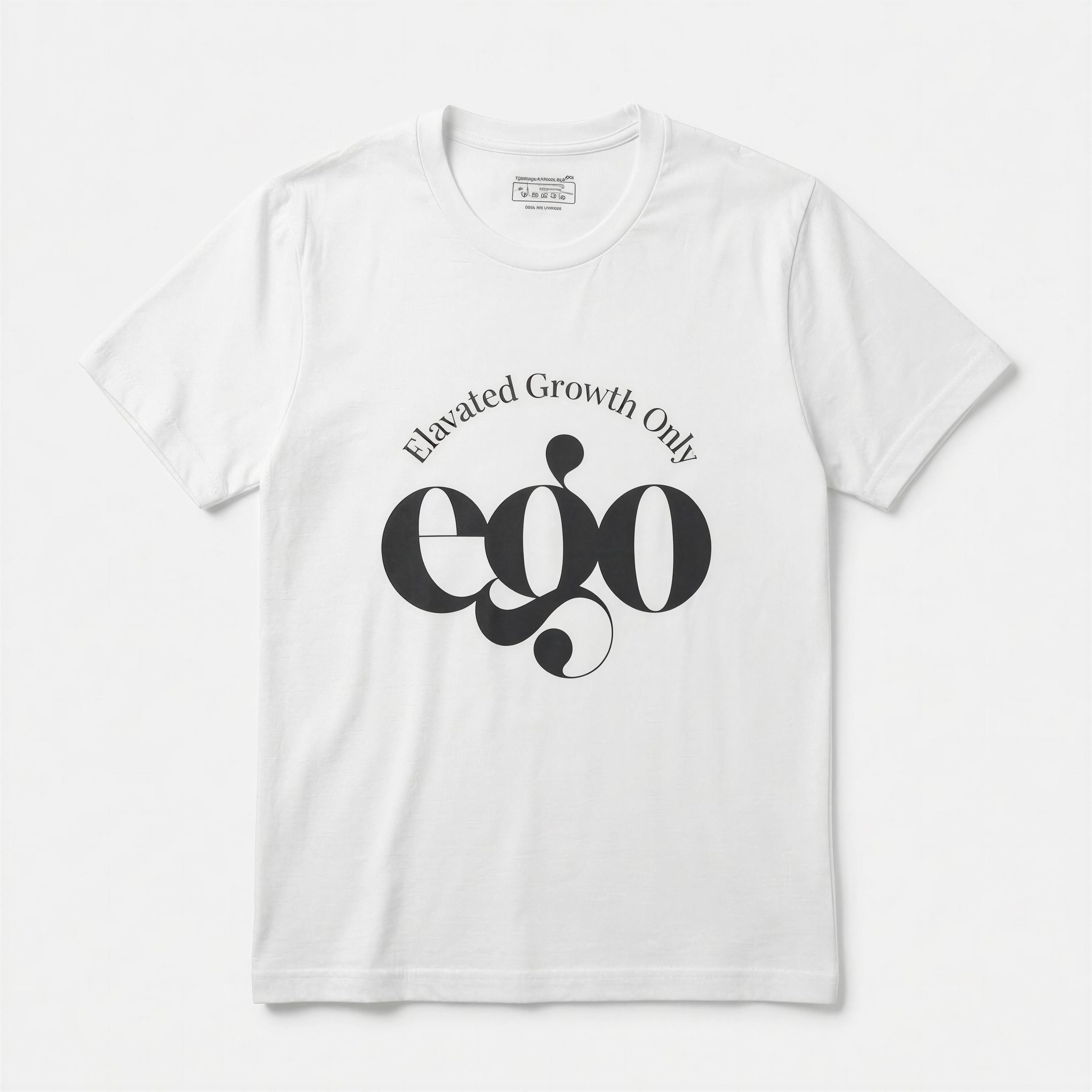 EGO White & Black Elevated Growth Only Tee - Streetwear