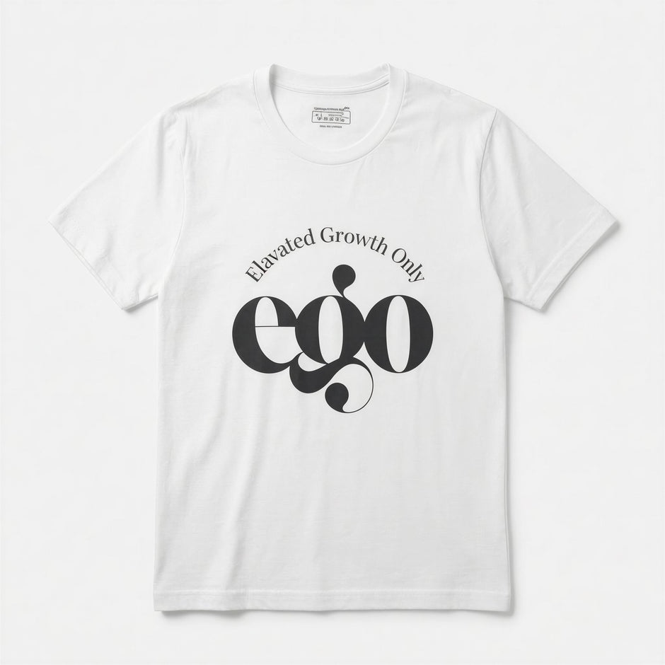 EGO White & Black Elevated Growth Only Tee - Streetwear