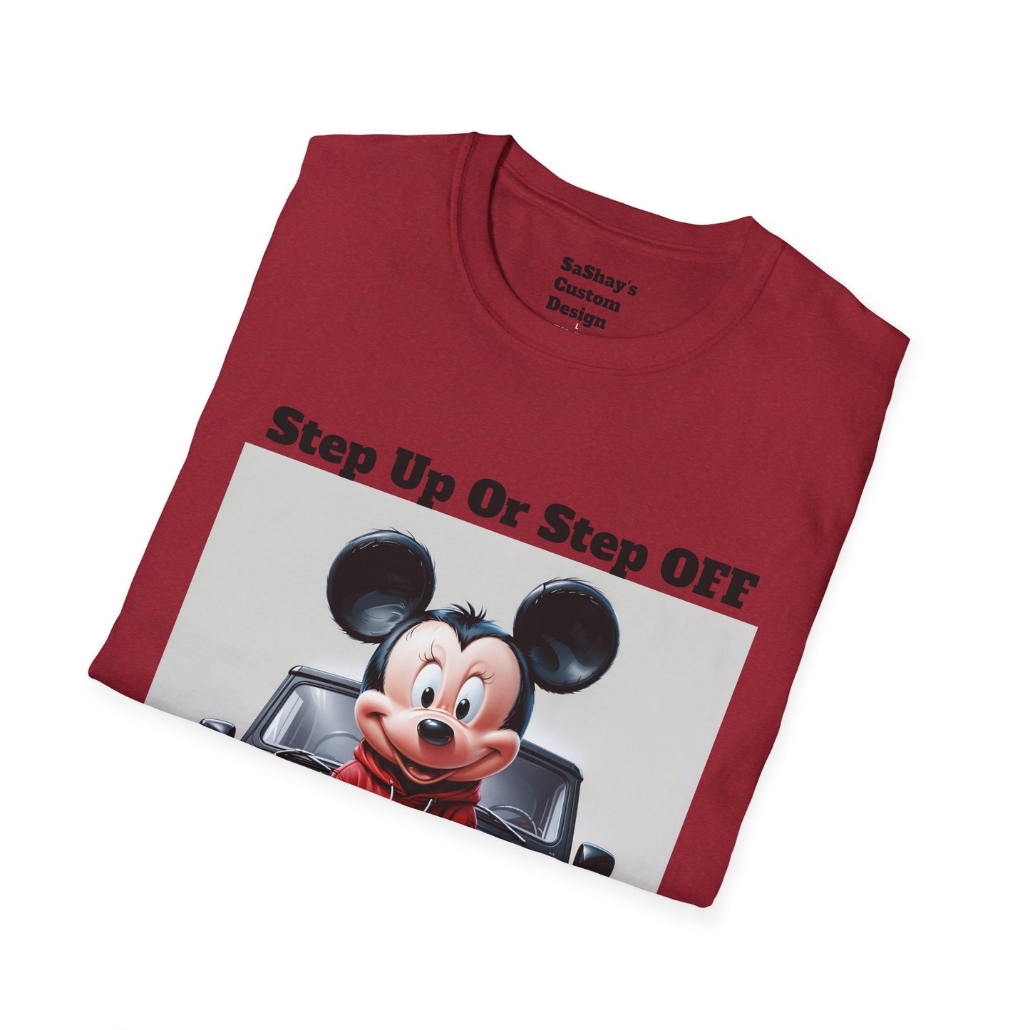 Mens Step Up Or Step OFF Mickey Mouse Softstyle T-Shirt