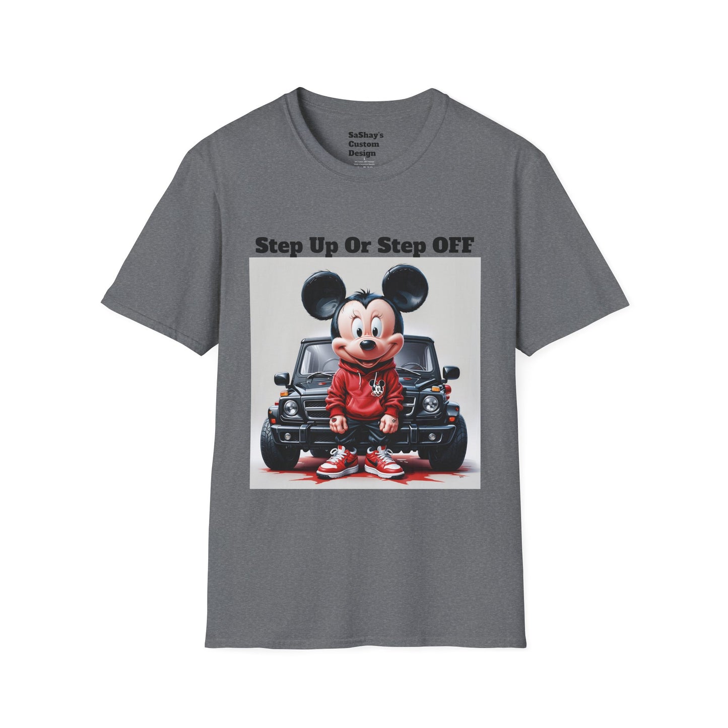 Mens Step Up Or Step OFF Mickey Mouse Softstyle T-Shirt