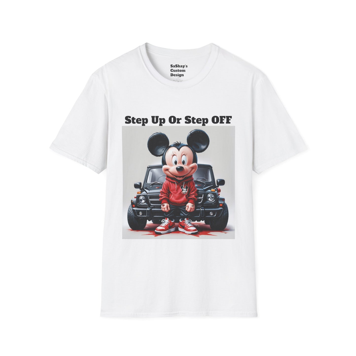 Mens Step Up Or Step OFF Mickey Mouse Softstyle T-Shirt