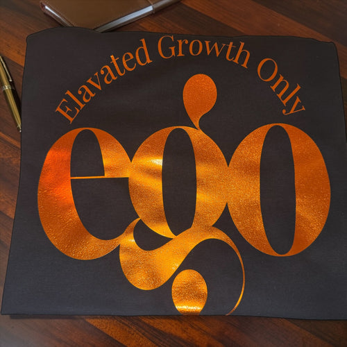 EGO - Elavated Growth Only Tee Black & Orange Naranja