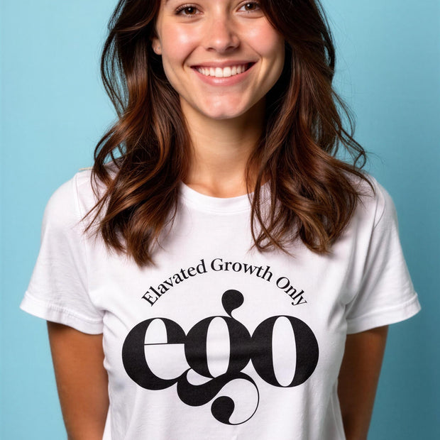 EGO White & Black Elevated Growth Only Tee - Streetwear