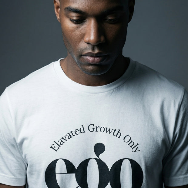 EGO White & Black Elevated Growth Only Tee - Streetwear