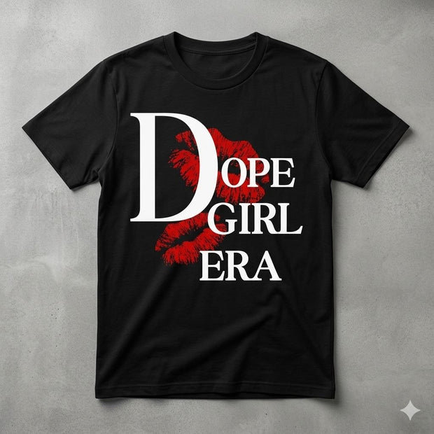 EGO – Dope Girl Era "Kiss" Graphic Tee | Midnight Black & Crimson
