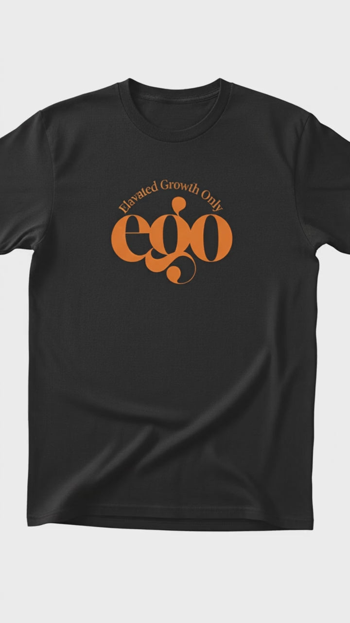 EGO - Elavated Growth Only Tee Black & Orange Naranja
